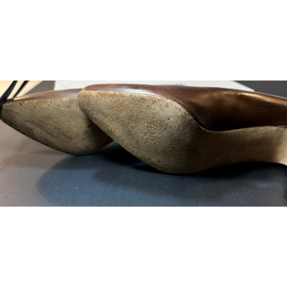 Nickels Carleen Pump 8.5 M Brown Leather Heels | Made in Italy Classic Vintage - Picture 5 of 9